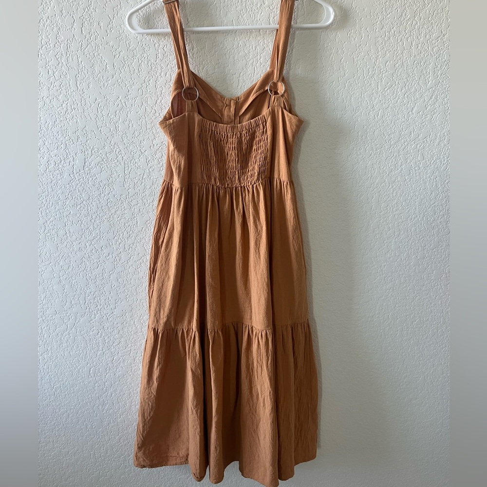 Burnt orange midi dress